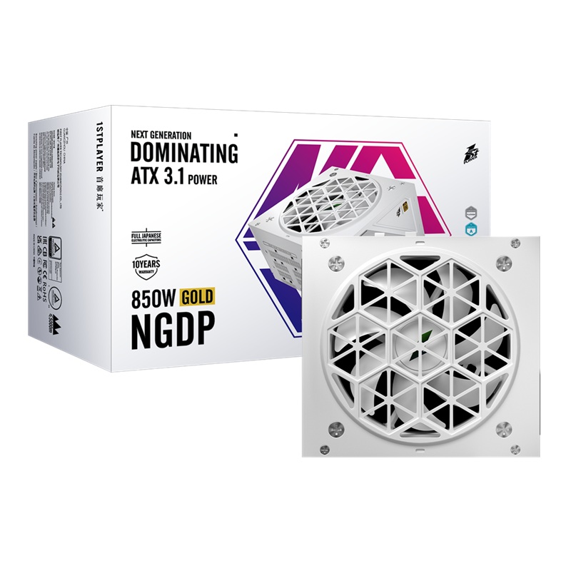 Sursa PC 1stPlayer® 850W, 80 PLUS® Gold, Full Modular, ATX 3.1, PCIe 5.1, MES ID, NGDP HA-850BA4-Wh - imagine 2