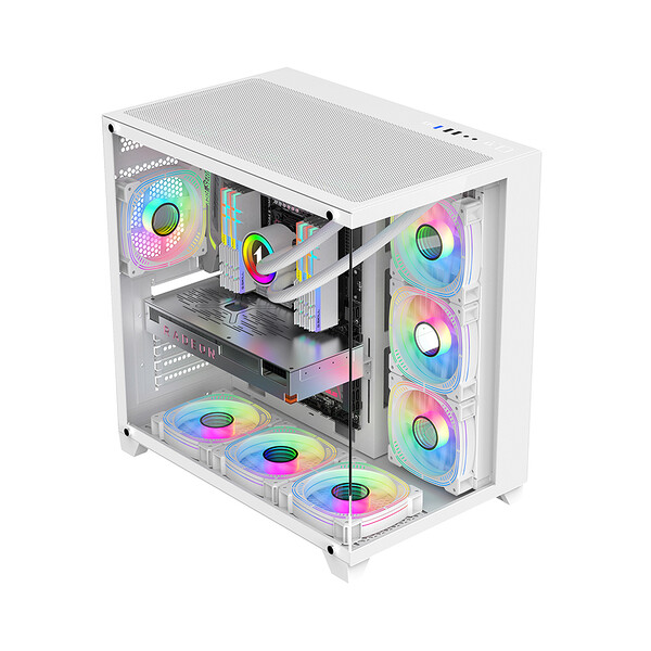 Sistem PC Gaming 1stPlayer® cu Intel® Core™ Ultra 9 285K Arrow Lake 5.7GHz, 32GB DDR5, SSD 1TB M.2, GeForce® RTX™ 5070Ti 16 GB GDDR7, WiFi, liquid cooling, U9MV8W7TW, Windows 11 Pro