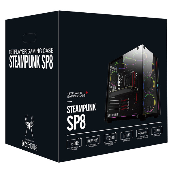 Sistem PC Gaming 1stPlayer® cu Intel® Core™ Ultra 9 285K Arrow Lake 5.7GHz, 32GB DDR5, SSD 1TB M.2, GeForce® RTX™ 5070Ti 16 GB GDDR7, WiFi, liquid cooling, U9SP87TW, Windows 11 Pro