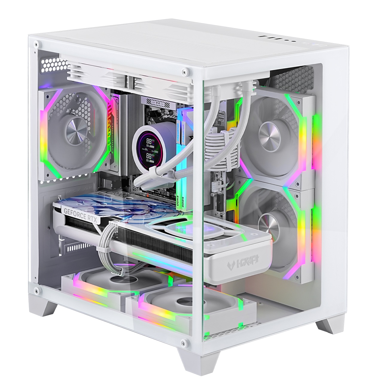 Sistem PC Gaming 1stPlayer® cu AMD Ryzen™ 7 7700 5.3 GHz, 32Mb cache, 32 GB DDR5, SSD 1 TB M.2, video GeForce® RTX™ 5060Ti 8 GB GDDR7 DLSS4, liquid cooling, WiFi, 77BV5W6TW, Windows 11 Pro