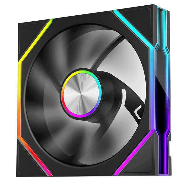 Ventilator 1stPlayer® aRGB FG7R-BK reverse, control turatie, 120x120x25 mm silent, rulment hydraulic, 3pin(ARGB)+4PIN(PWM), negru