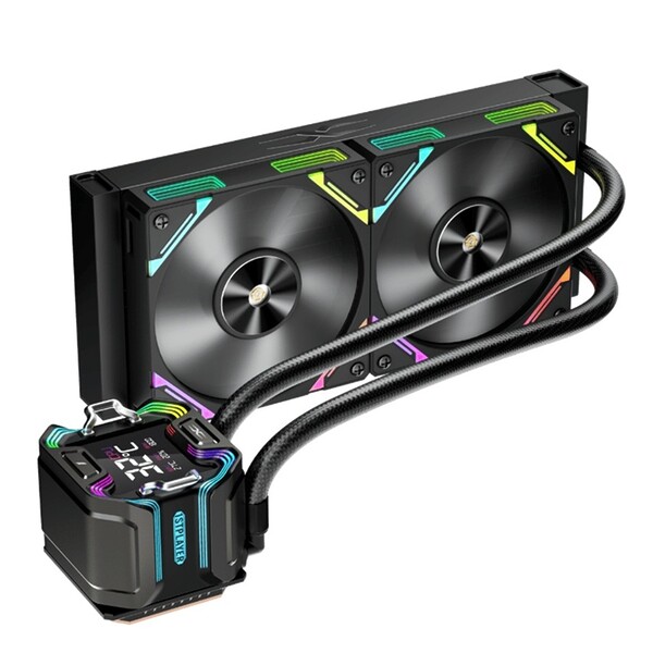 Cooler Procesor 1stPlayer® X-Starship 240E-bk, display de 2,4 inches, aRGB, compatibil AMD/Intel, negru