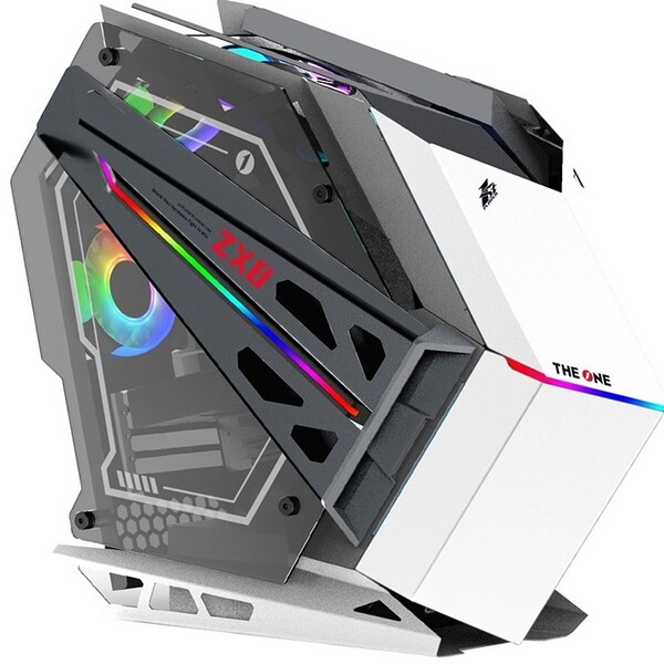 Carcasa 1stPLAYER Gaming ZX8-wh, 5 ventilatoare aRGB, ATX, strip LED, telecomanda, alb