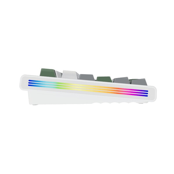 Tastatura Mecanica Gaming 1stPlayer® NEO108 Arctic Blue, 108 taste Lavender Switch, Iluminare RGB, conectivitate wired, 2.4G, bluetooth