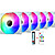 Set 5 ventilatoare 1stPlayer® FIS-wh aRGB, controller si telecomanda, alb