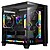 Carcasa 1stPLAYER® Gaming MV5-TP-bk, 5 ventilatoare aRGB infinity efect plus PWM, Micro-ATX, telecomanda, negru