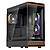Carcasa 1stPLAYER Gaming WD8-bk, 3 ventilatoare aRGB plus PWM, ATX, display, strip LED, telecomanda, negru